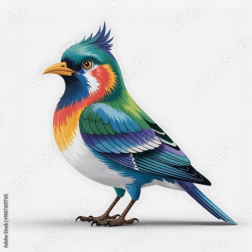 Vibrant colorful bird illustration
