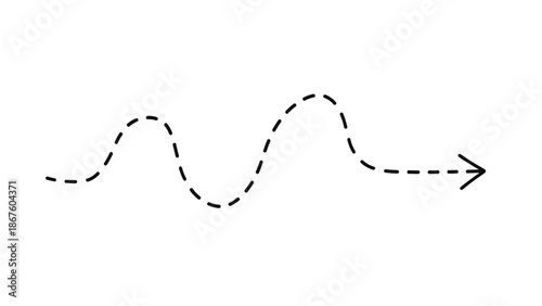 Curved Dashed Line Path Illustration - Route Concept