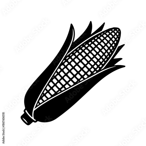 Single ear of corn isolated on transparent background, Vector