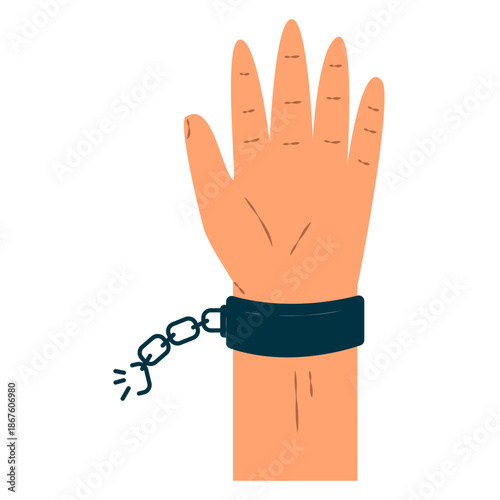 Symbol of Freedom: Broken Slavery Chain on Wrist