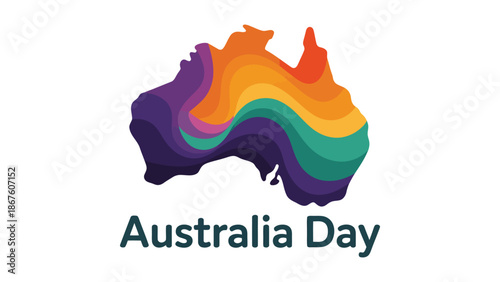  australia day abstract rainbow map illustration modern colorful national holiday celebration design