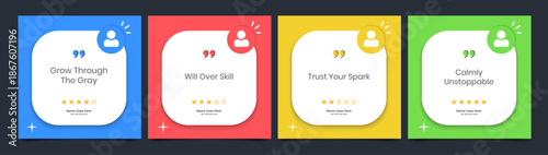 Creative Testimonial Editable Vector template, Quote template, Empty speech bubbles, What our Clients Say, Review, Feedback, Infographic Template, Label, editable text box design, recommendation note