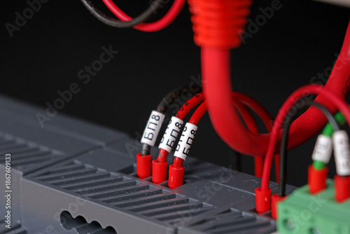 Connecting the electrical module using copper electrical insulated wires. 