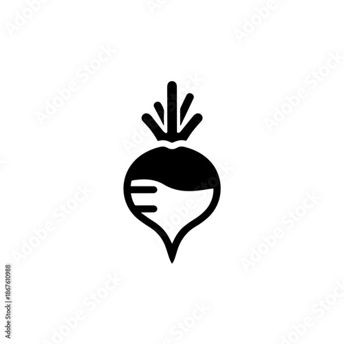 Simple radish icon isolated on transparent background, Vector