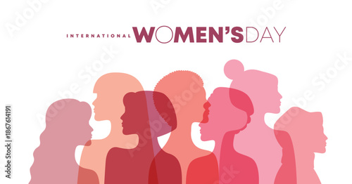 March 8, International Women's Day. Vector illustration group of women in flat style design.

