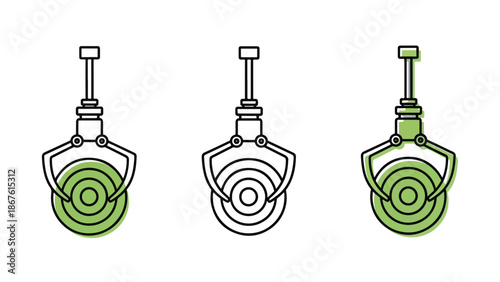 Set of wheels with different colors - Glyph and solid icon set - Flat Design Icon - line icon set - Flat Vector icon, icon, Editable stroke icon, Modern icon collection