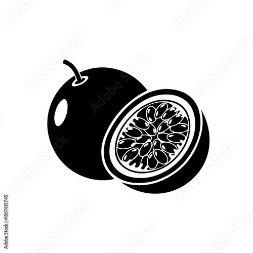 Open pomegranate revealing seeds isolated on transparent background, Vector