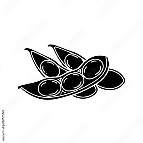 Black and white leaf design isolated on transparent background, Vector