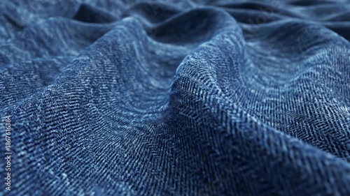 Wallpaper Mural Abstract motion graphic loop of dynamic blue denim fabric texture weaving and flowing smoothly creating a high-tech textile background vibrant color, seamless, apparel mockup Torontodigital.ca
