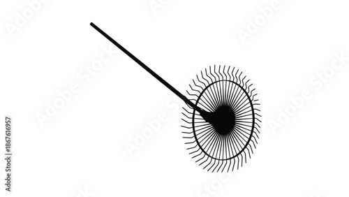 Minimalist black fly swatter flat design symbol isolated on white background