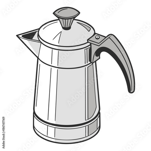 Stainless steel coffee percolator with handle and spout