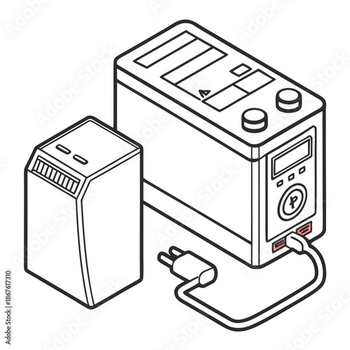 Uninterruptible power supply ups backup outline battery backup