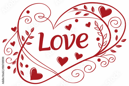 Valentine day card with heart