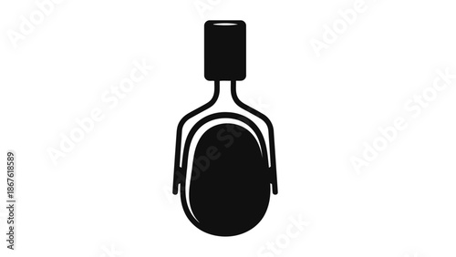 Minimalist black nail polish bottle silhouette icon symbol isolated on white background
