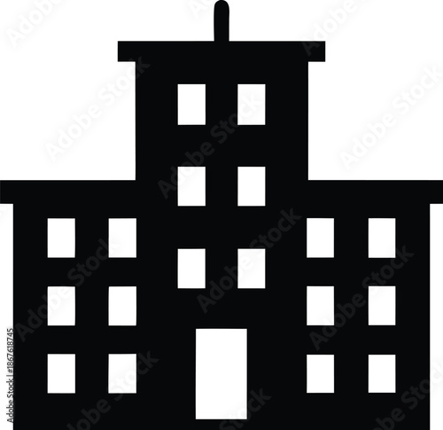 rome fao headquarters silhouette vector on transparent background