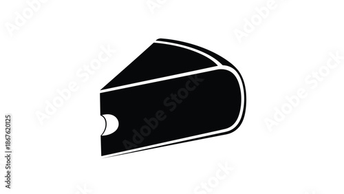 Black silhouette of a knife with a hole in the handle isolated on white background