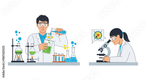 Scientists conducting experiments in a laboratory setting focused on research and discovery