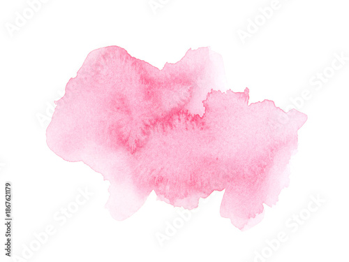 pink hand painted watercolor with brush strokes on a white background