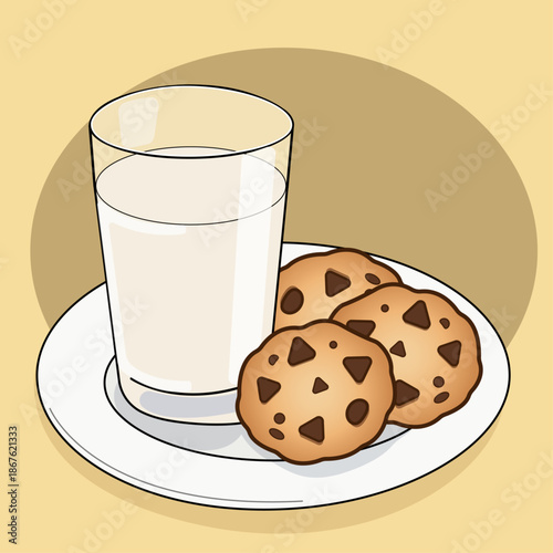 a glass of milk with cookies