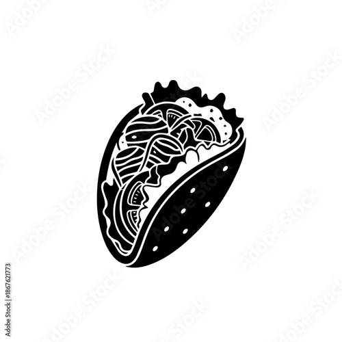 Intricate black and white design isolated on transparent background, Vector