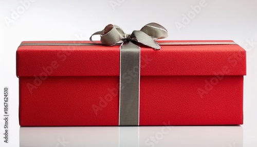 Red Christmas Gift Box Isolated On White