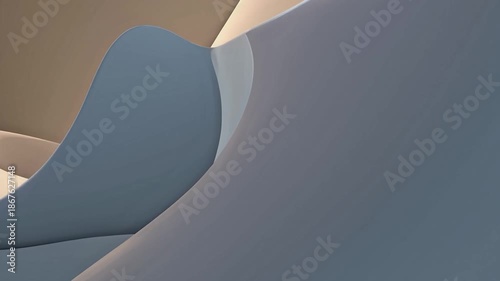 Seamlessly looping animation of smooth, curved shapes moving gracefully. Elegant and minimal design perfect for a calming background