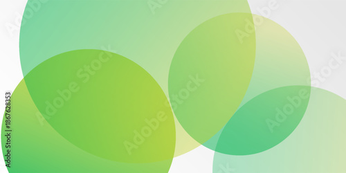 Abstract overlapping green and pastel circles background with soft transparency. Modern organic vector shapes for eco design, wellness branding, posters, and UI layouts.