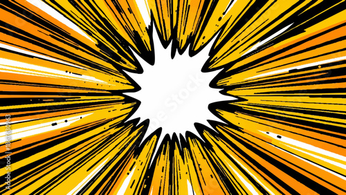 Abstract An electrifying burst of energy explodes from the core, the dynamic lines radiating outward with explosive force and visual excitement. Capturing the impact and intense focus.