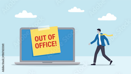 Out Of Office Notice Vector Illustration
