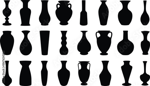 vase, silhouette, decorative, vector, pottery, ceramics, home decor, design, art, illustration, shape, style, collection, graphic, vintage, modern, classical, elegant, interior, decor, craft, project,