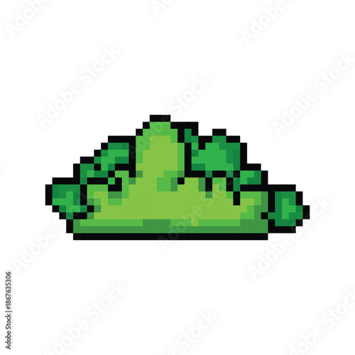 Pixel art green grass game object concept