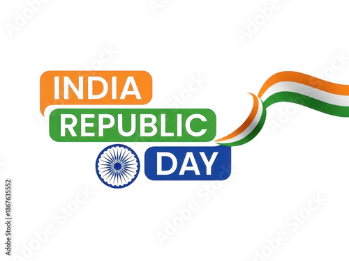 India republic day celebration design isolated on transparent background