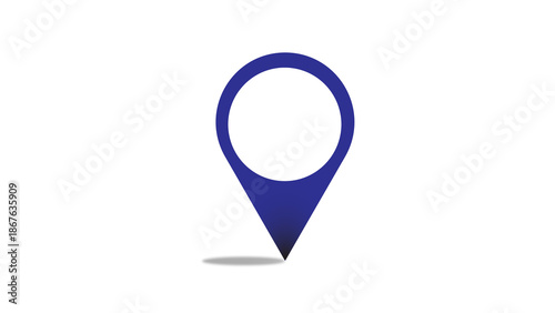 Free Download Bold Navy Blue Map Pin Icon with Gradient Shadow Effect for GPS and Navigation Application Design - GFXLoad