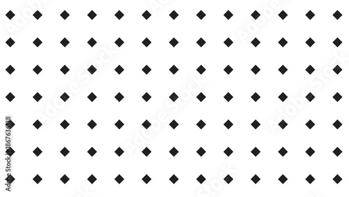 Minimalist pattern background with solid black diamond shapes arranged in a precise uniform grid.