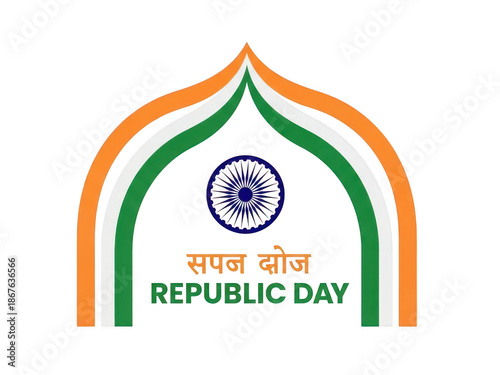 Indian republic day design with ashoka chakra isolated on transparent background