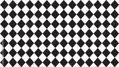 Fotografija Seamless black and white harlequin diamond pattern background