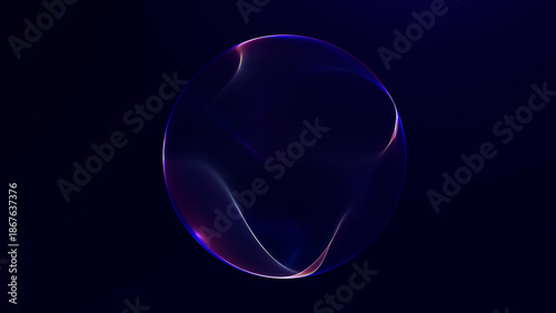 Photos Soft gradient orb blending blue, purple and yellow tones