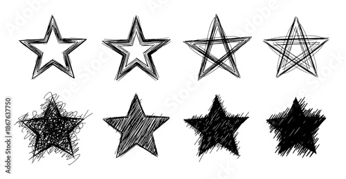 Hand Drawn Star Image Using Blue Marker