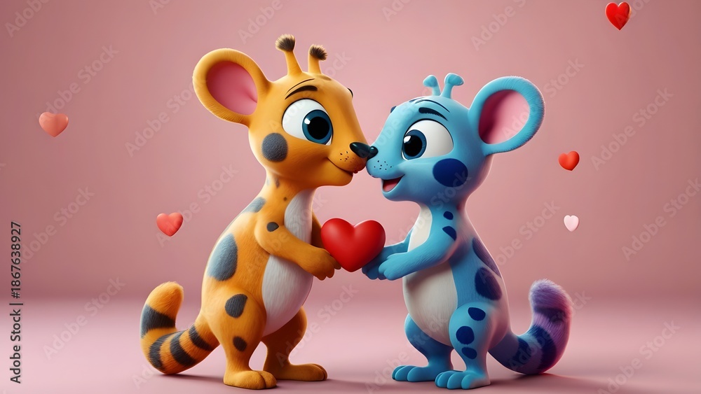 Naklejka premium Funny Animal Love