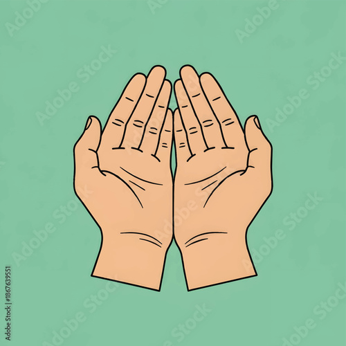 Open hands in prayer or supplication gesture.