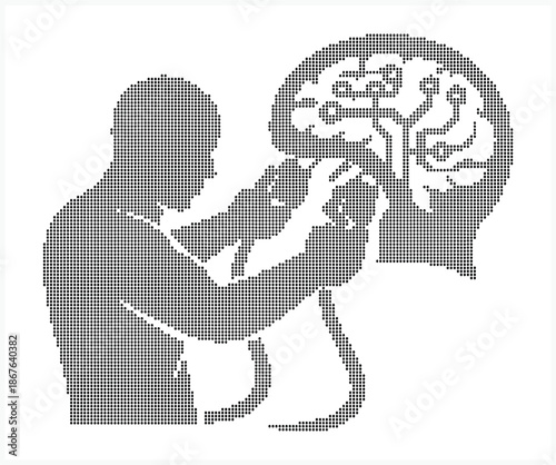 A dotted illustration shows a person gifting flowers to another person