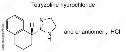 Tetryzoline hydrochloride, chemical structure of tetryzoline hydrochloride, drug substance