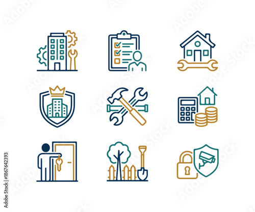 Set of home repair and construction icons for web and print