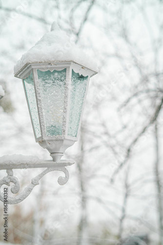 lantern in the snow