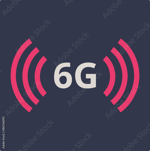 6G Wireless Signal Circle Icon
