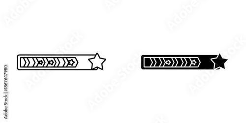 Black and White Military Rank Insignia with Stars and Chevrons