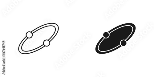 Two Black and White Planets Connected by a Ring space