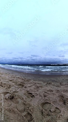 Stormy Windy Beach in the Morning Light