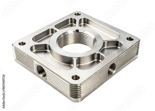 Precision milled aluminum mechanical component for industrial engineering
