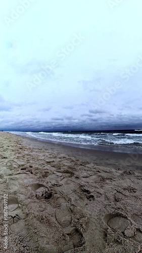 Stormy Windy Beach in the Morning Light